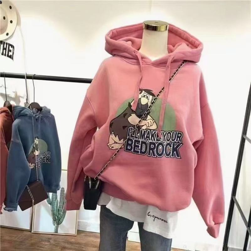 精品女装卫衣连帽2021新款带帽宽松韩版bf外套潮