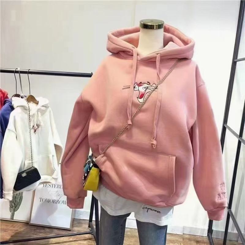 精品女装卫衣连帽2021新款带帽宽松韩版bf外套潮
