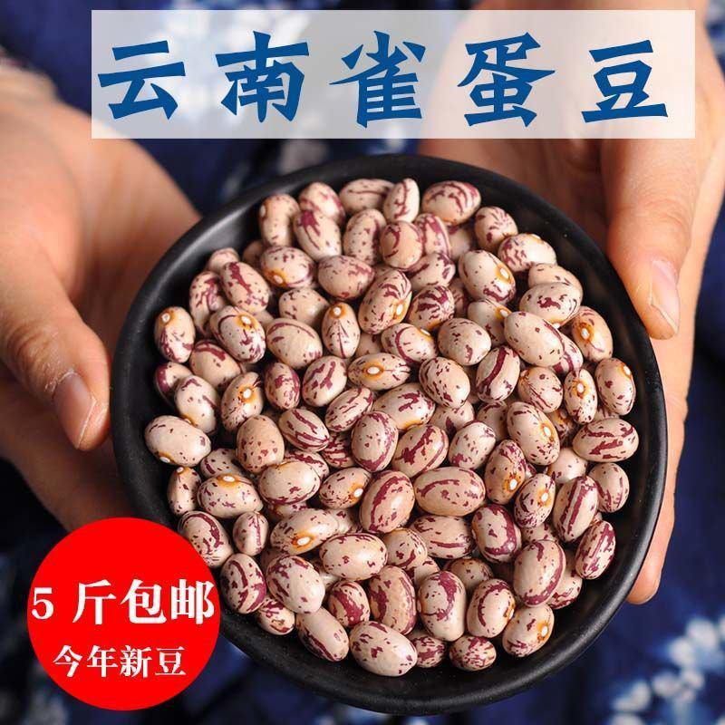 新货云南雀蛋豆5斤奶花芸豆花生豆花豆子孔雀豆五谷杂粮