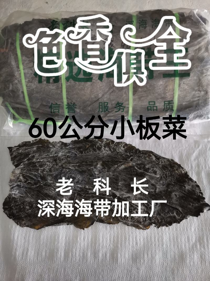 去尾海带板：TJ60公分小板菜.宽厚黑.无黄无杂压缩铺平