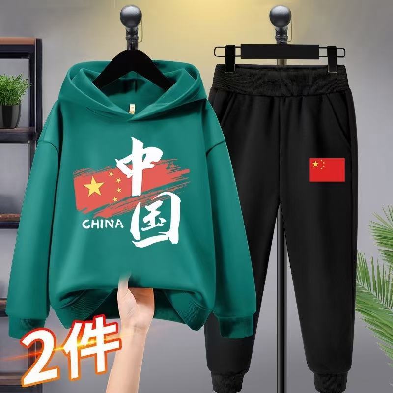 爆款儿童动运卫衣套装批发经典帽连设计优质