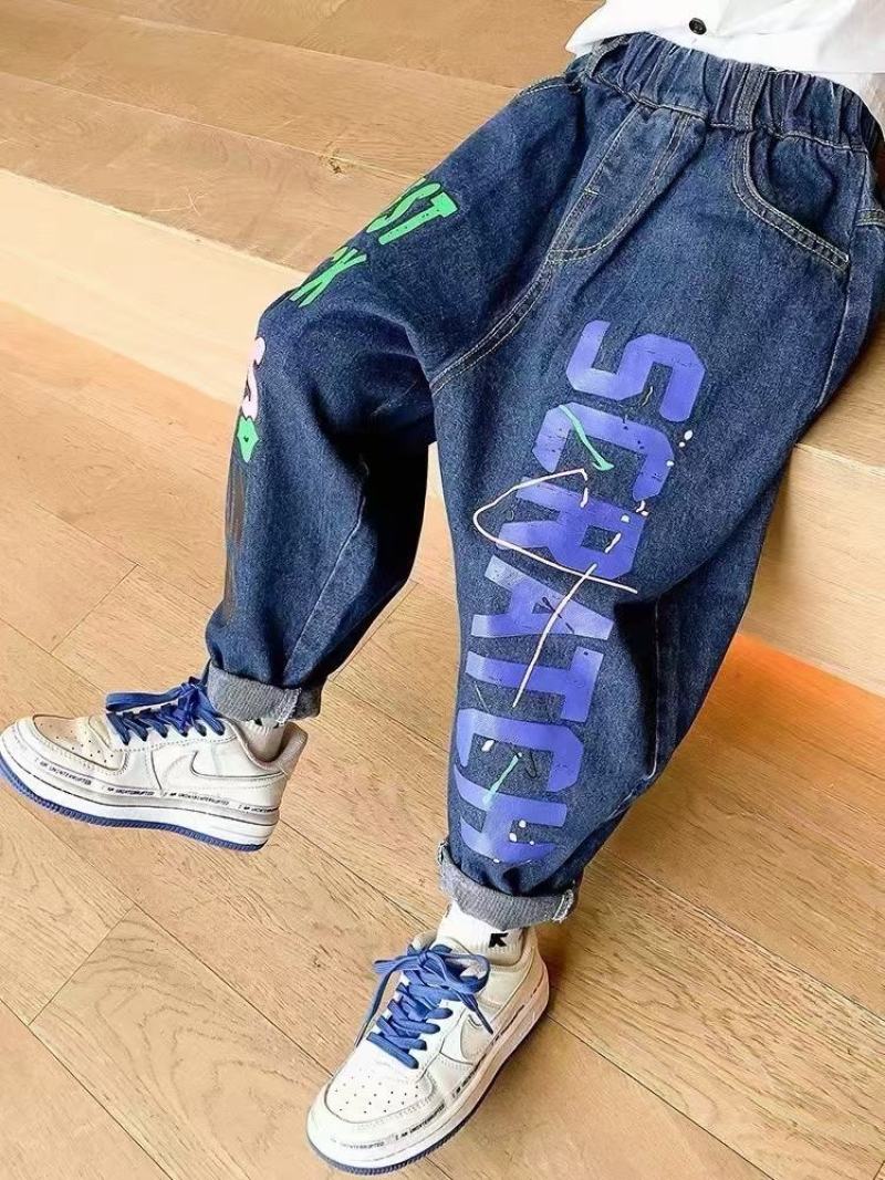 儿童版潮牛仔长裤上新韩版款式百搭潮流时尚