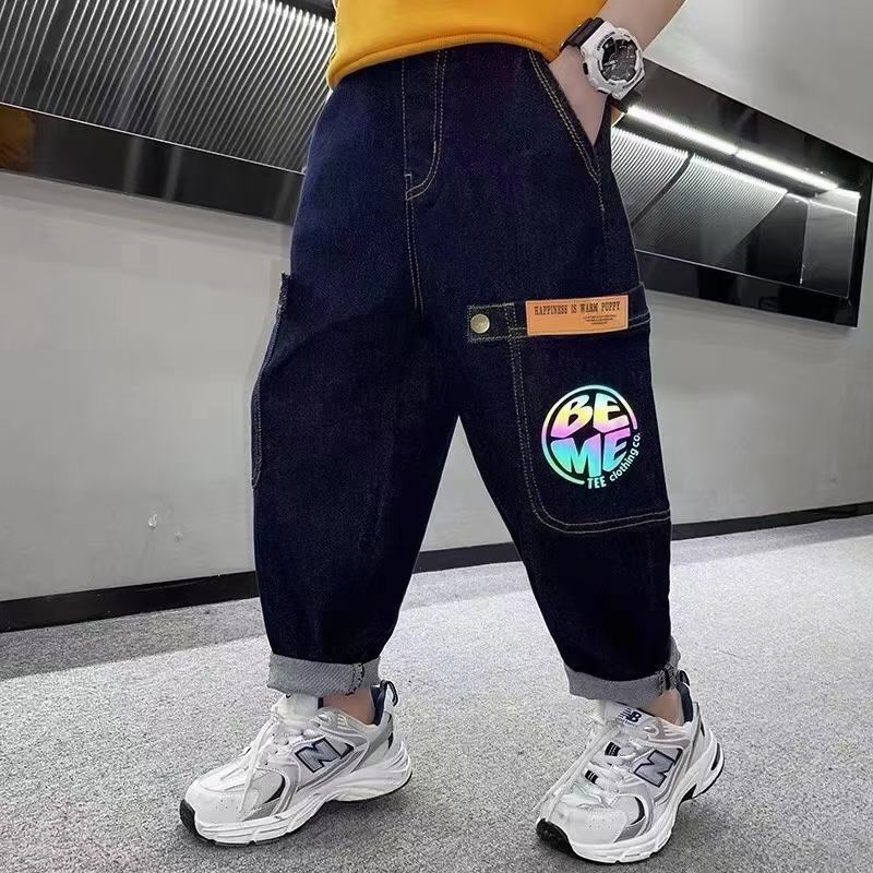 儿童版潮牛仔长裤上新韩版款式百搭潮流时尚