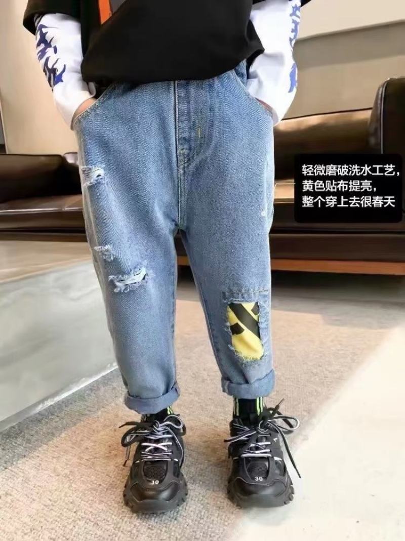 儿童版潮牛仔长裤上新韩版款式百搭潮流时尚