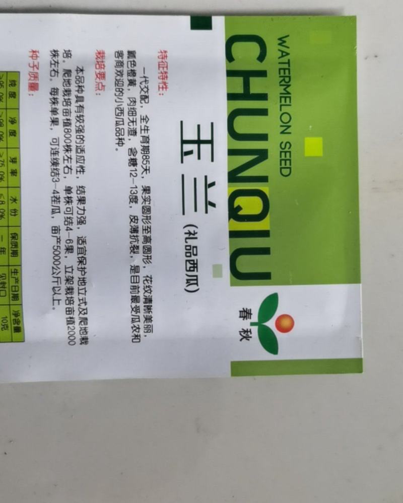 黄壤西瓜种子玉兰小西瓜种子小西瓜籽礼品西瓜籽耐裂甜早熟