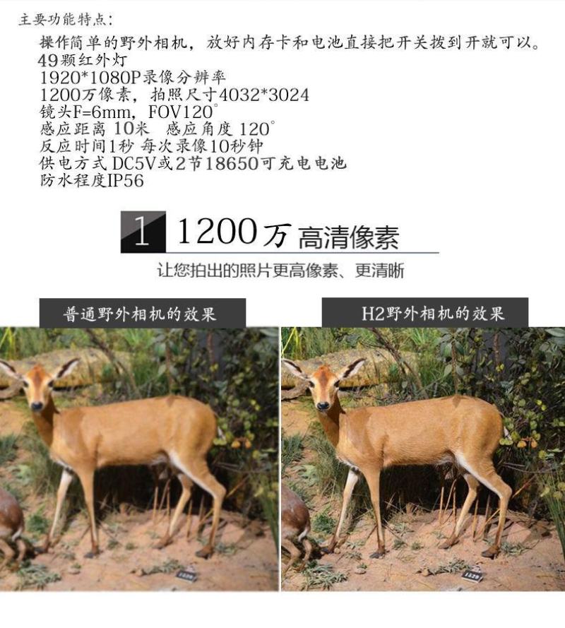 果园野外养殖鱼塘森林防贼相机高清摄像机监控摄像头红外夜市
