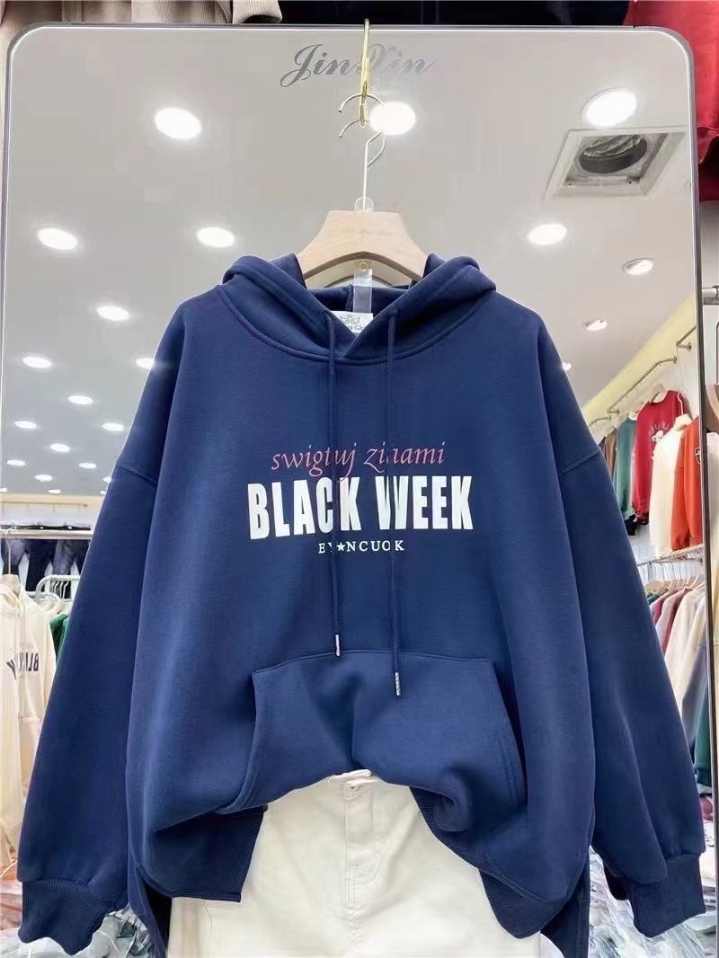 上新网红爆款卫衣连帽套头加厚加绒批发14.8元