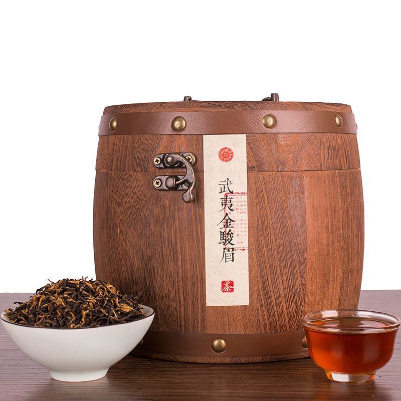 武夷山金骏眉茶叶2023新茶浓香型散装金俊眉红茶罐木桶礼