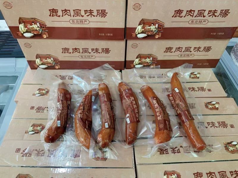 梅花鹿肉肠果木烤口味一根90克选用上等梅花鹿肉