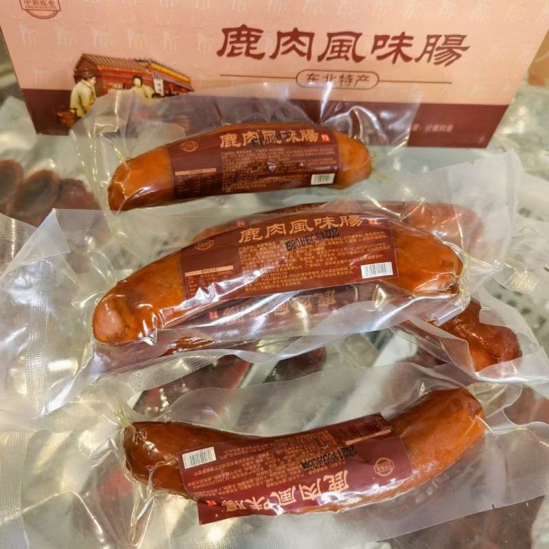 梅花鹿肉肠果木烤口味一根90克选用上等梅花鹿肉