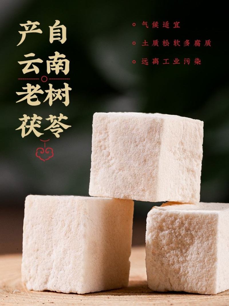 安徽野生特级松根白茯苓块中药材山区农家自然晾晒无硫熏食用
