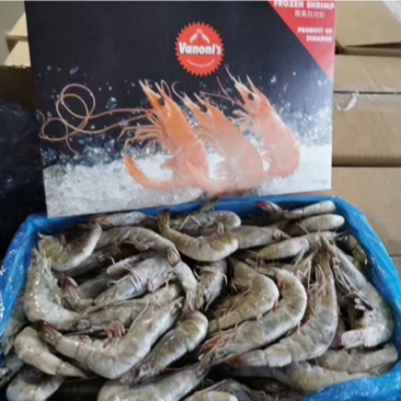 欧玛莎盐冻虾一手货源，一箱6盒装24斤