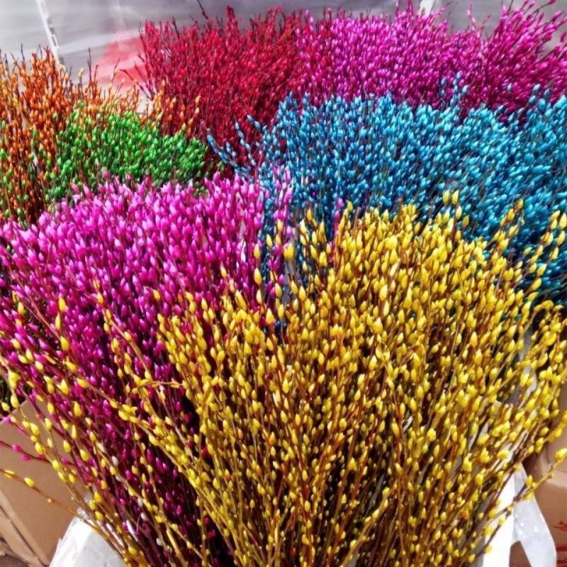 银柳干花真鲜枝花瓶水养客厅装饰摆件福桶红色多彩招财耐寒年