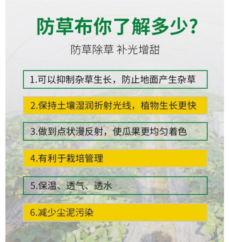 白色防草布，厂家生产各种规格的白色防草布，并支持订做。