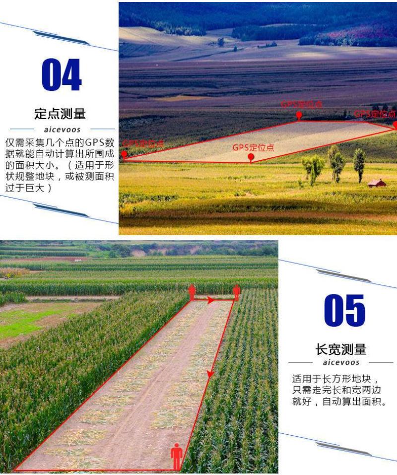 高精度测亩仪GPS手持车载土地面积测量仪量田地收割机用
