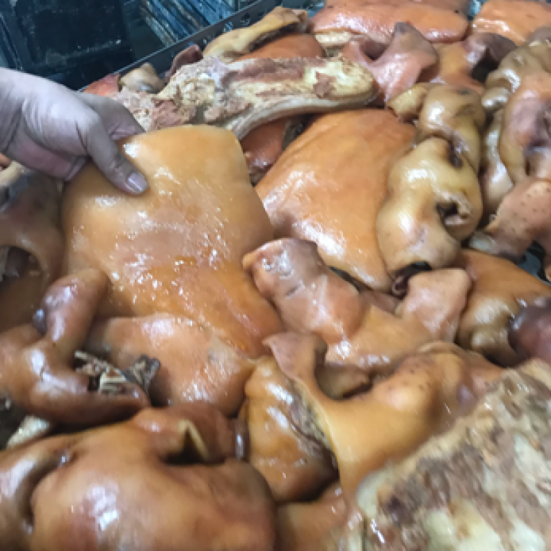 国产新鲜加工卤全猪头皮快餐连锁外卖凉拌菜