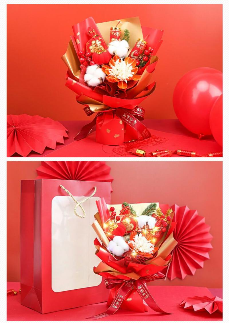 春节花束（新春花束）新年花束礼盒代加工一件代发社区团购