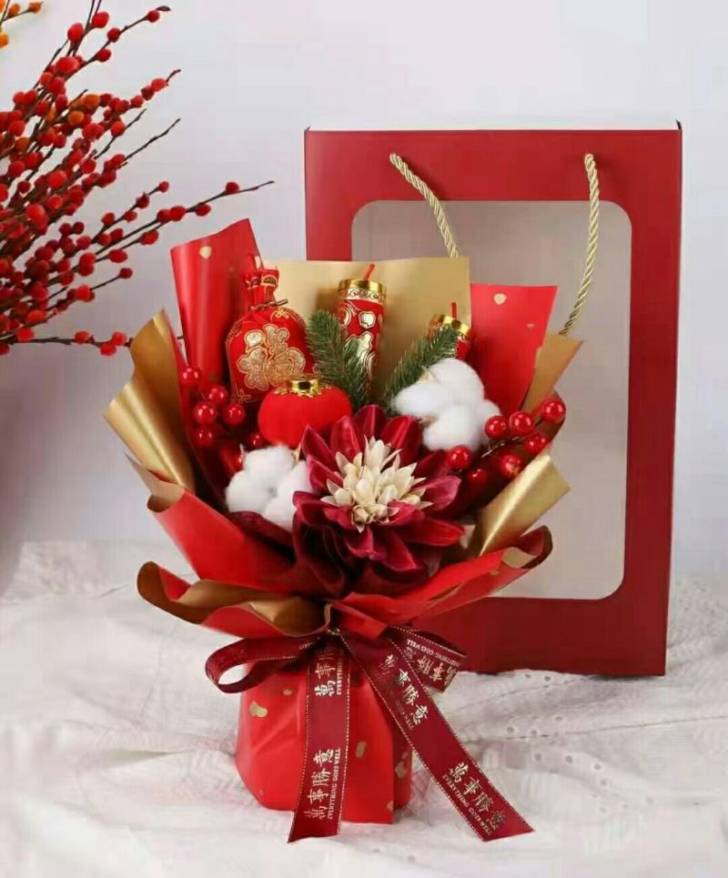 春节花束（新春花束）新年花束礼盒代加工一件代发社区团购