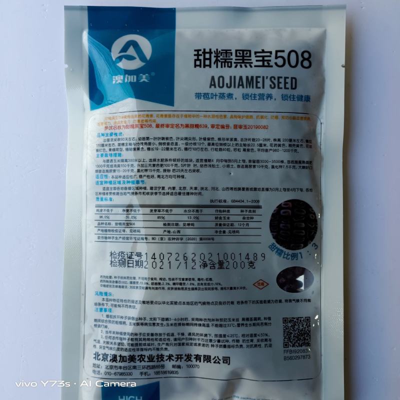 黑甜糯玉米种子，非转基因品种，京紫糯219黑糯玉米种子