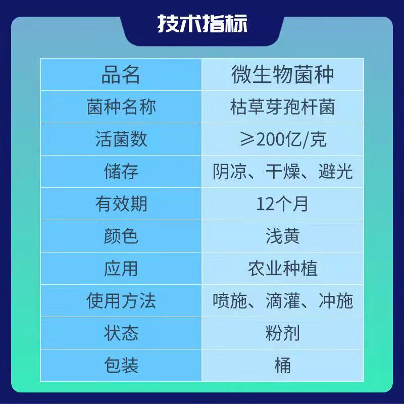 1000亿/克枯草芽孢杆菌枯萎病根腐病杀菌剂生物菌剂