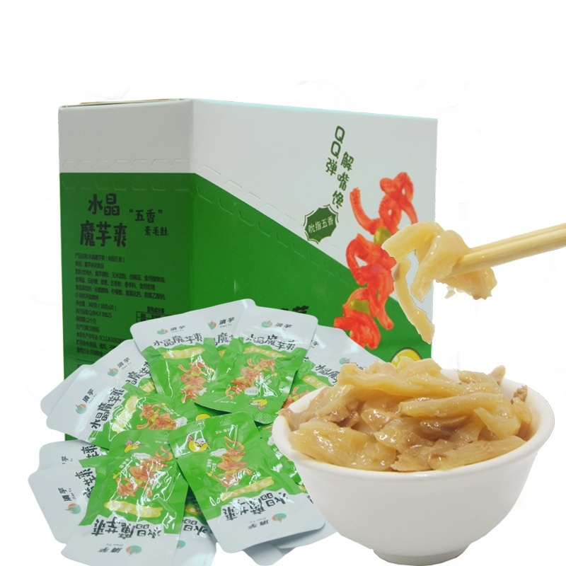 麻栗坡县魔芋爽五香辣素毛肚一首货源美味零食礼包配置