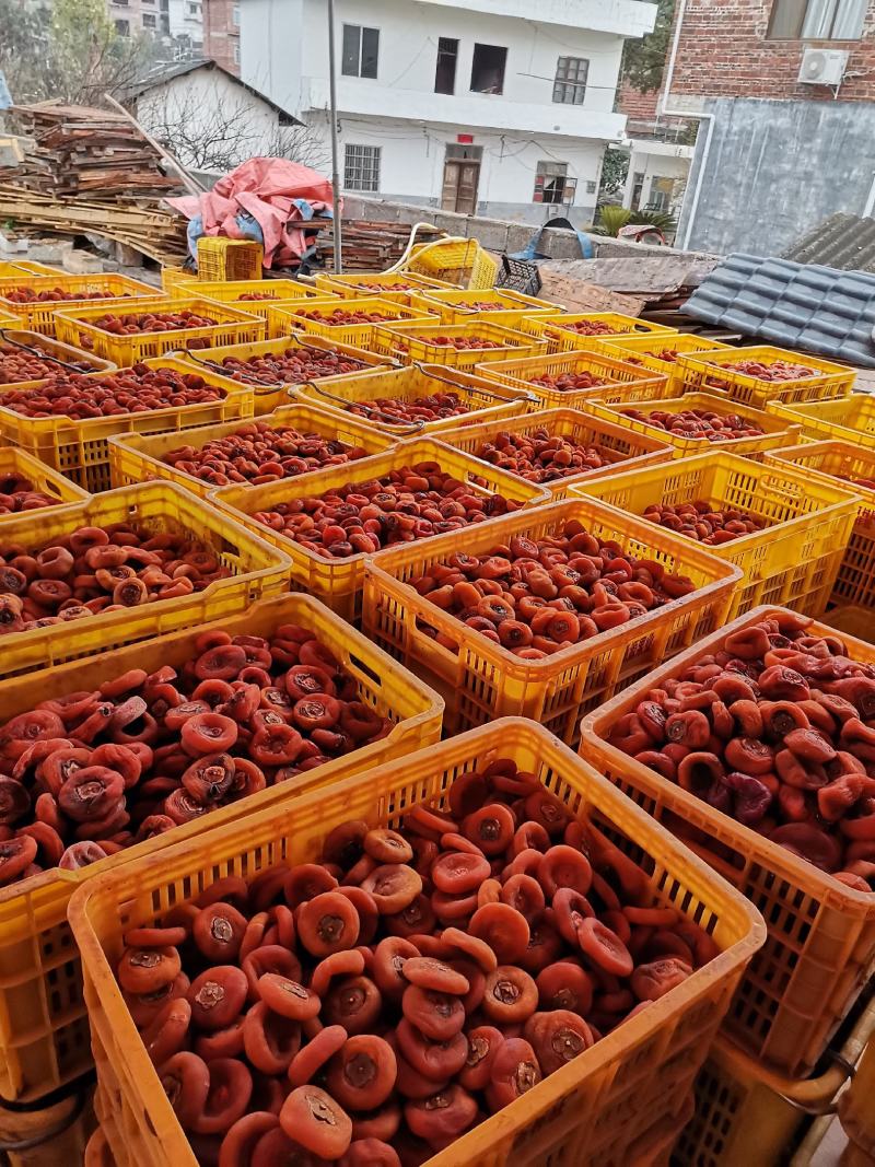 霜降柿饼霜饼广西桂林柿饼产地大量高次市场便宜柿饼源头工厂