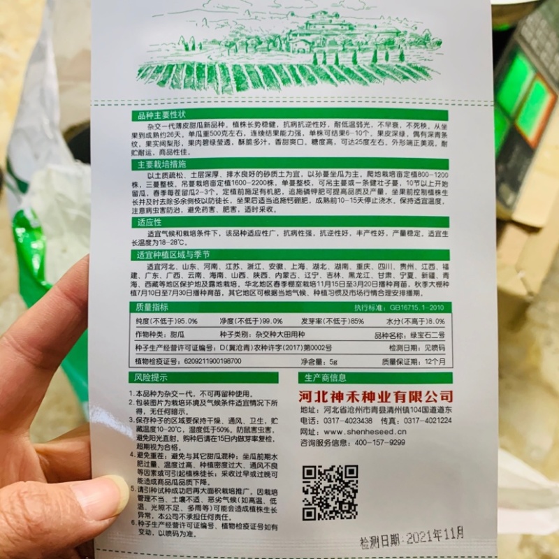 绿宝石二号高端薄皮甜瓜种孑香甜爽口糖度可达25度甜瓜种子