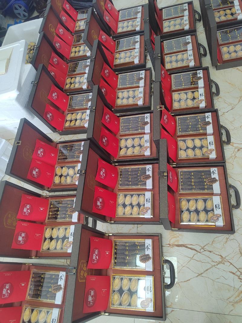 中秋年货鲍鱼海参双拼礼盒，刺参鲍礼盒