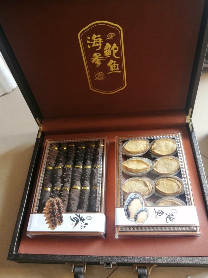 中秋年货鲍鱼海参双拼礼盒，刺参鲍礼盒