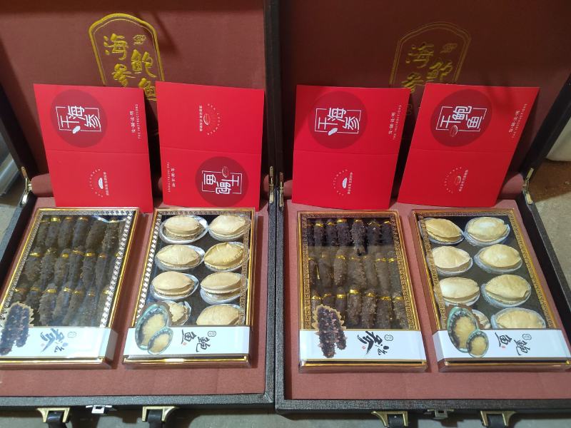 中秋年货鲍鱼海参双拼礼盒，刺参鲍礼盒