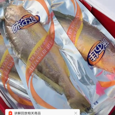 独立包装的黄花鱼，一条一斤装，礼盒一箱4条净重4斤