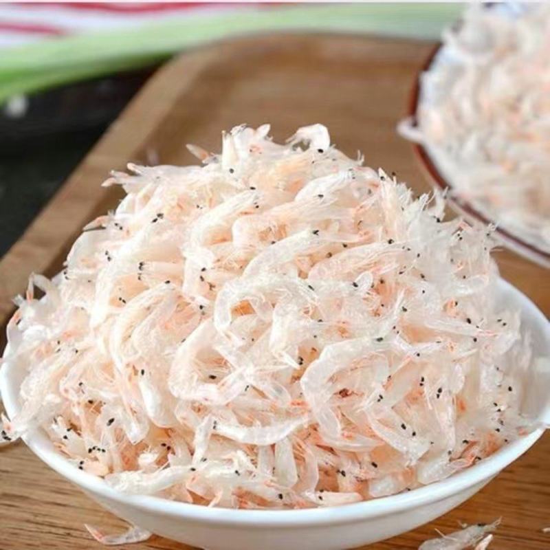 无盐虾皮干度好即食老幼含钙汤料调味毛虾海产干货