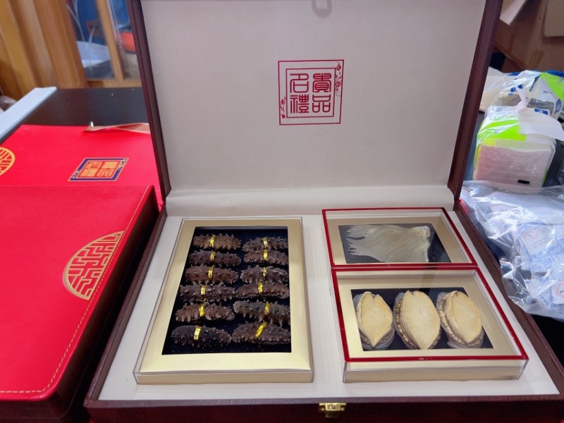 海参干三拼礼盒鲍鱼鱼翅滋补品干货礼盒海产干货