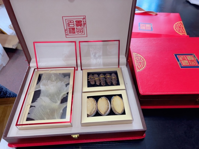 海参干三拼礼盒鲍鱼鱼翅滋补品干货礼盒海产干货