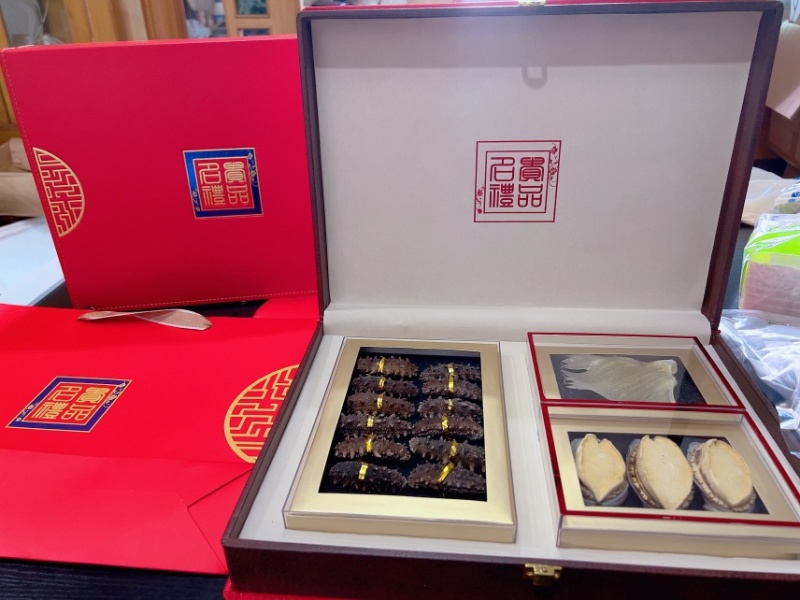 海参干三拼礼盒鲍鱼鱼翅滋补品干货礼盒海产干货