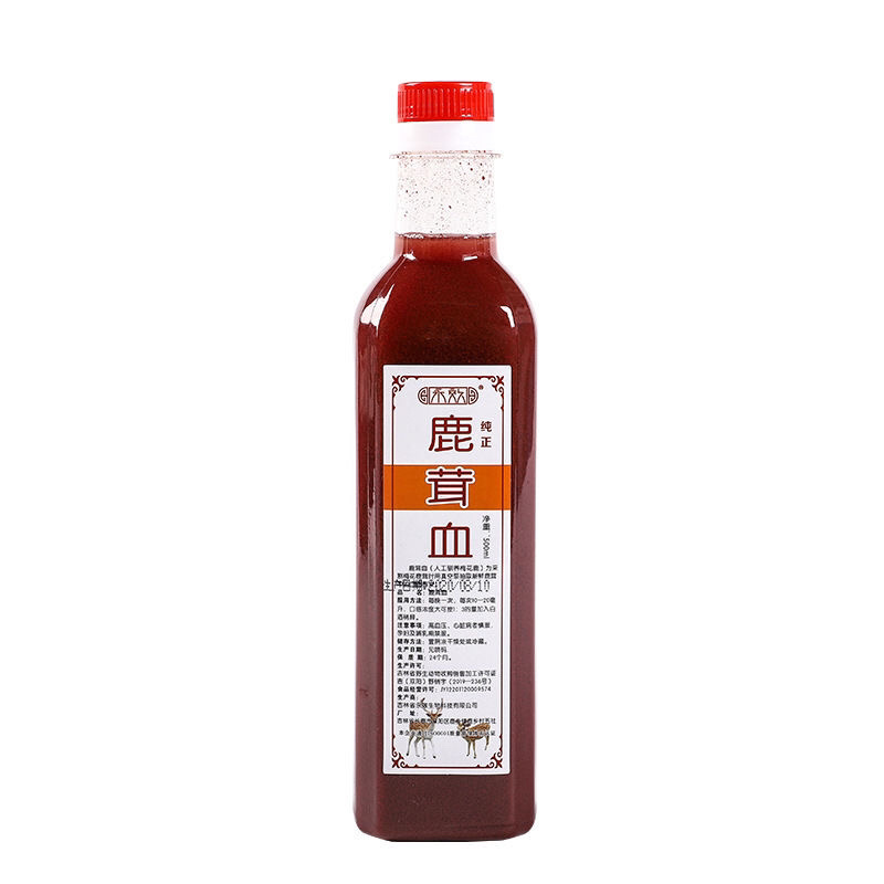 东北吉林长春双阳纯正梅花鹿鹿茸血500ml瓶装