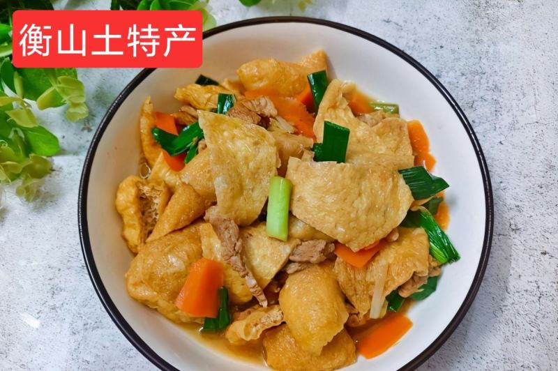 衡山南岳土特产批发真宗豆腐泡油豆腐鸡坨皮