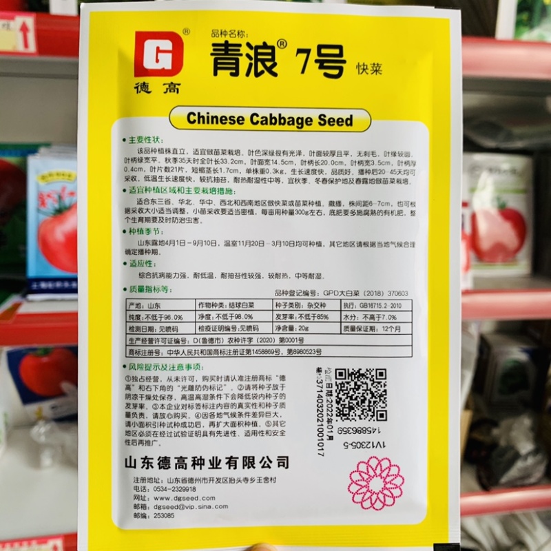小白菜种子青浪7号快菜种子无刺毛油亮深绿生长快耐低温