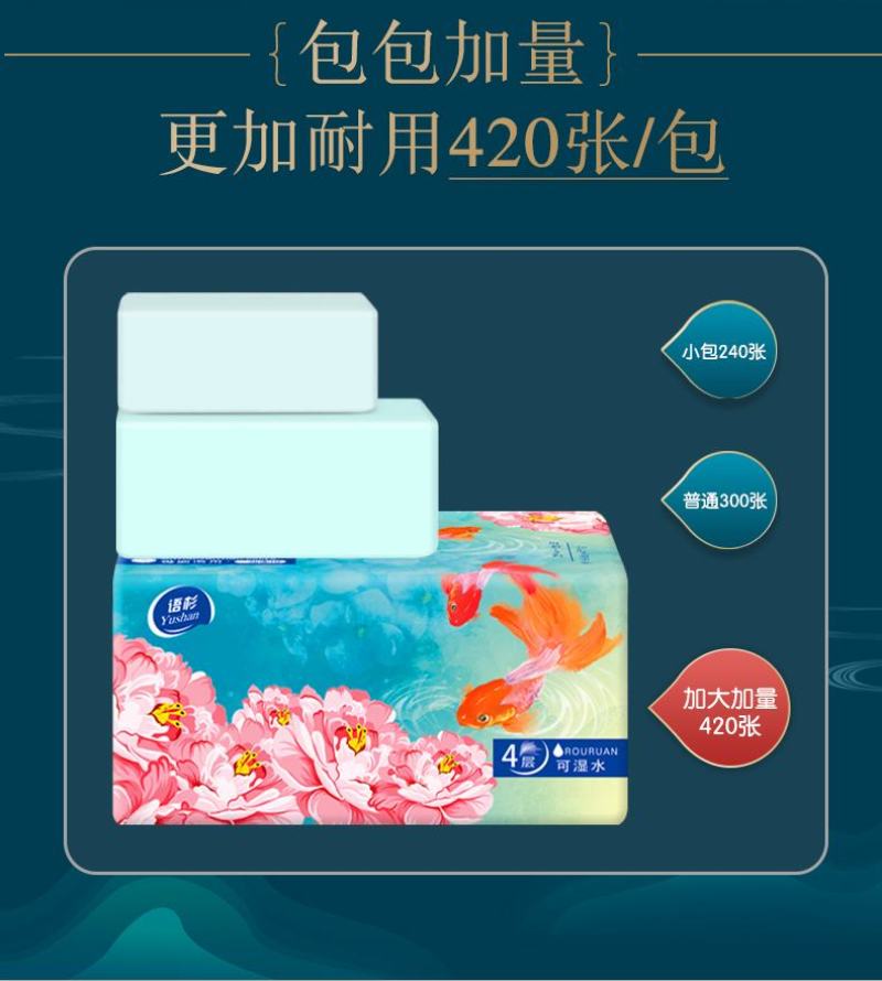语杉大包国潮系列（母婴适用）0添加！干湿两用餐巾纸面巾纸