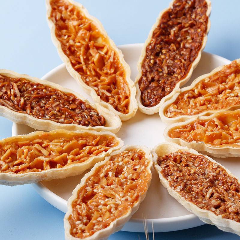 日式小叶酥坚果脆花生酥饼干网红小船酥实在看得见