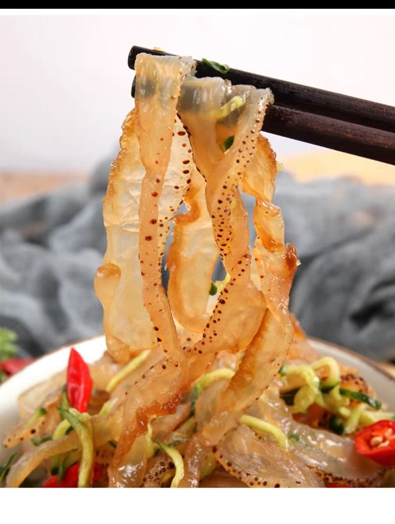 海蜇丝即食凉拌非干货旗舰店下酒菜盐渍素海蜇皮整箱海哲丝
