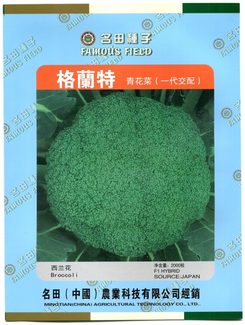 西兰花种子，产量高，米粒小，花球好看颜色绿