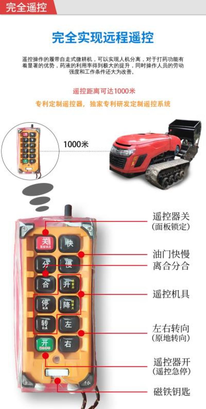 遥控果园大棚旋耕机九个功能可以选