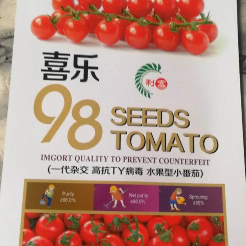 喜乐98小番茄，一代杂交高抗T丫病毒果肉厚果红色风味甜美