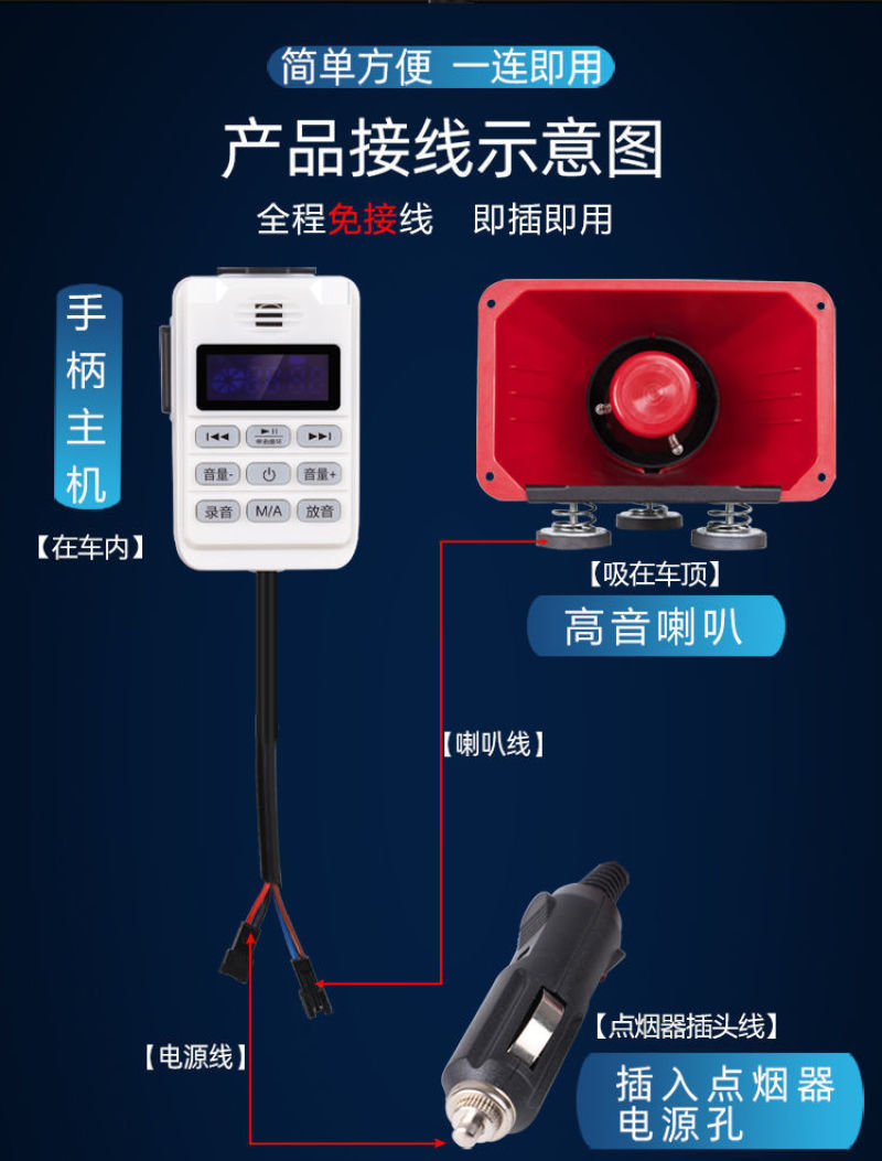 车载喇叭音响叫卖宣传喇叭大功率车顶高音扬声器大音量摆摊