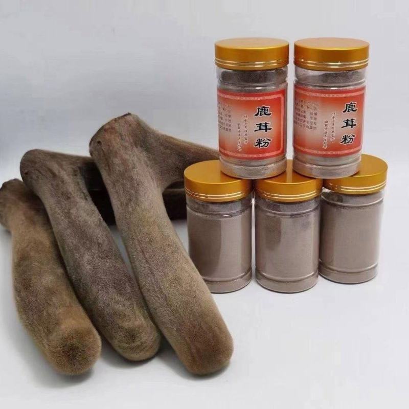 干鹿茸粉是鲜茸经过加工干茸以后打的粉，使用方便。
