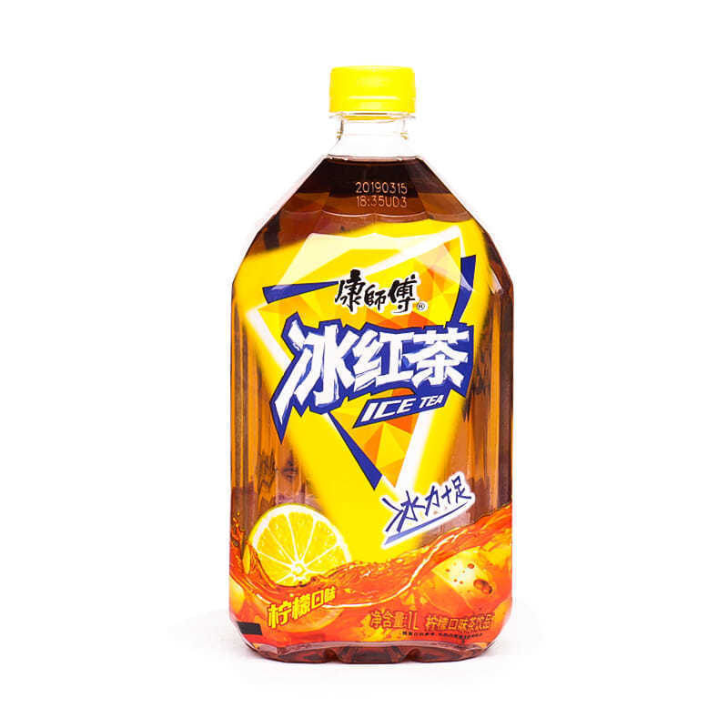 包邮康师傅冰红茶1L*12瓶/整箱柠檬味茶饮料大瓶