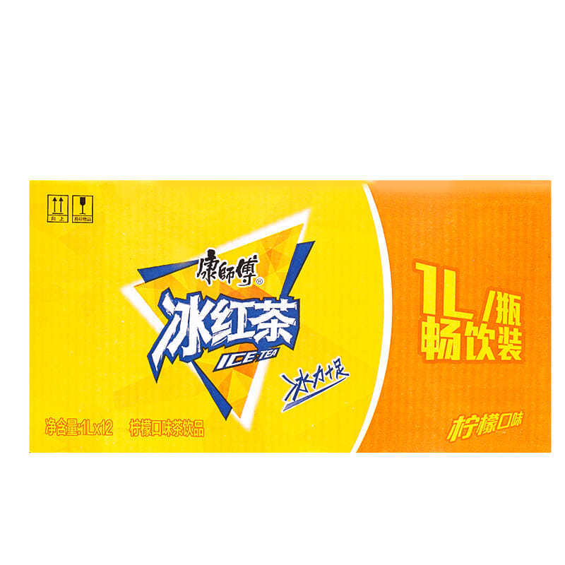 包邮康师傅冰红茶1L*12瓶/整箱柠檬味茶饮料大瓶