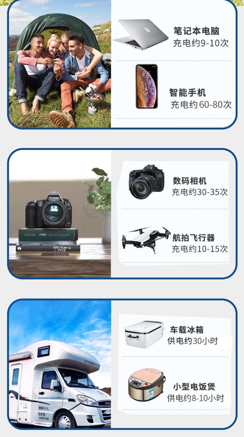 户外移动电源220v大容量锂电池大功率车载摆摊直播自驾游