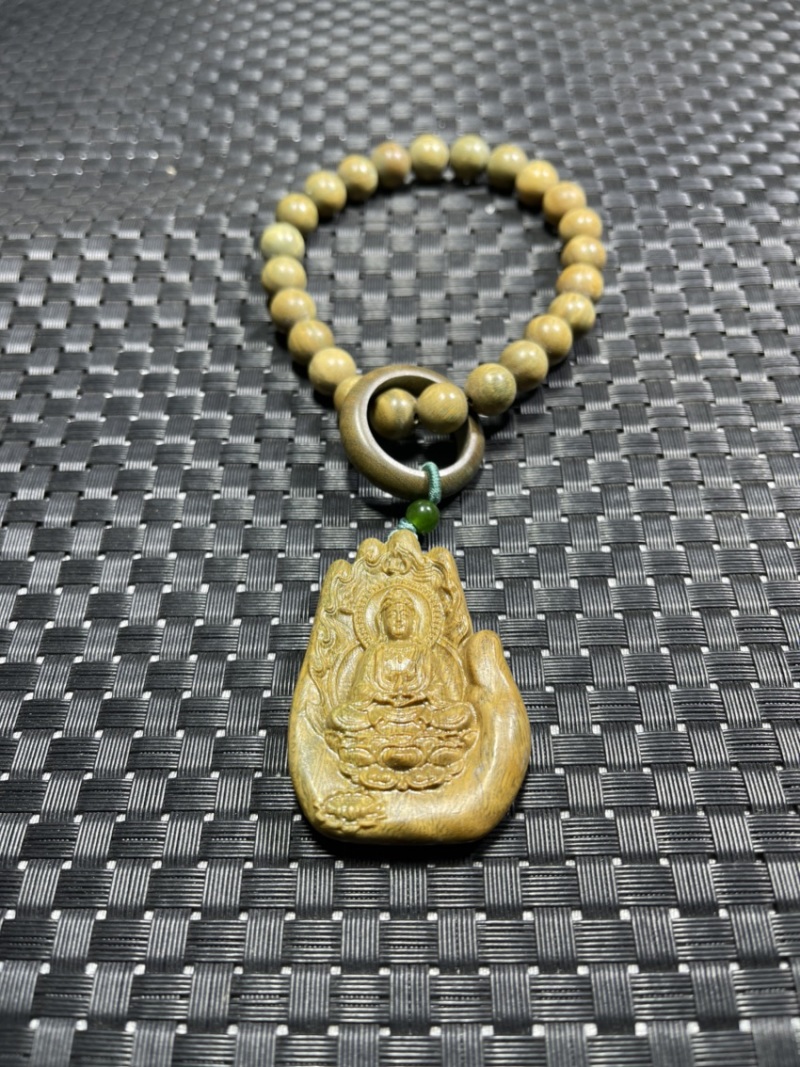文玩工艺小叶绿檀手持挂件
